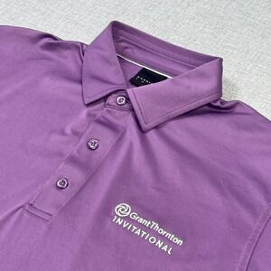 Dunning‎ Golf Polo Shirt Mens Small Purple Performance Moisture Wicking Stretch